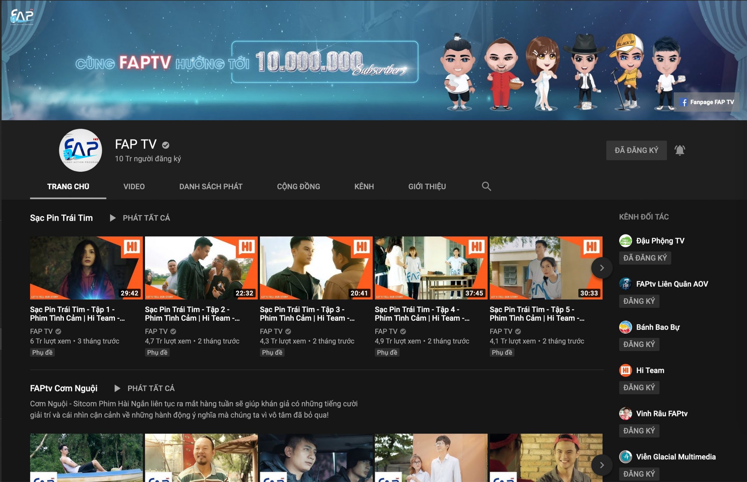 FAPTV đạt 10 triệu lượt subscribers, nhóm hài đầu tiên ở Việt Nam xác lập kỷ lục, nhận nút kim cương của Youtube