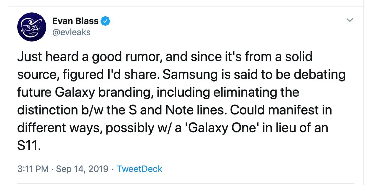 Tin đồn Samsung có ý định khai tử Galaxy Note và Galaxy S, hợp nhất lại thành dòng Galaxy One mới