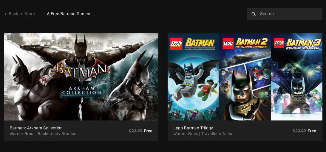 Epic Games chơi lớn tặng một lúc 6 game Batman cho đến hết tuần, nhanh tay nào các bạn ơi!