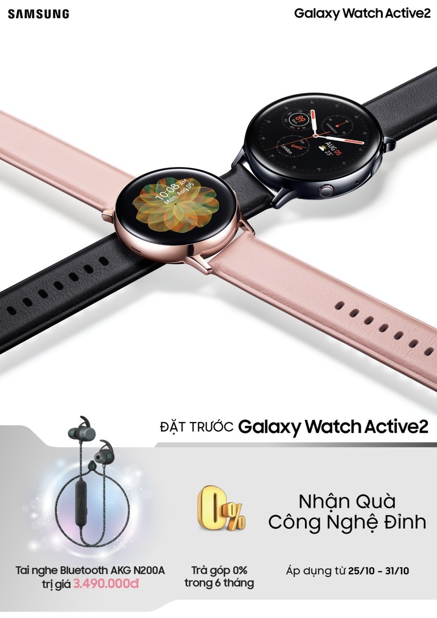 Samsung ra mắt đồng hồ thông minh Galaxy Watch Active2 tại Việt Nam: Khả năng theo dõi sức khỏe vượt trội