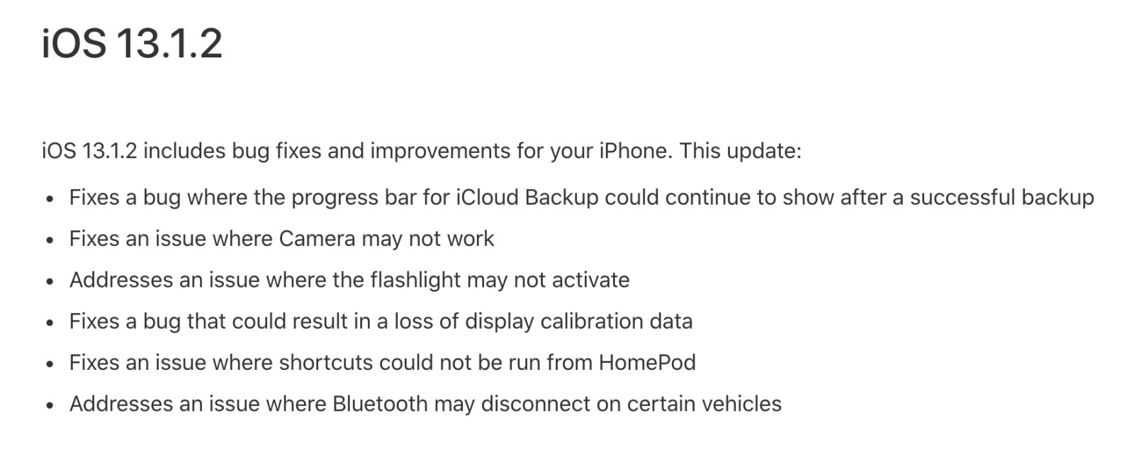 Apple tiếp tục tung ra bản cập nhật iOS 13.1.2 sửa lỗi camera và vài vấn đề nhỏ