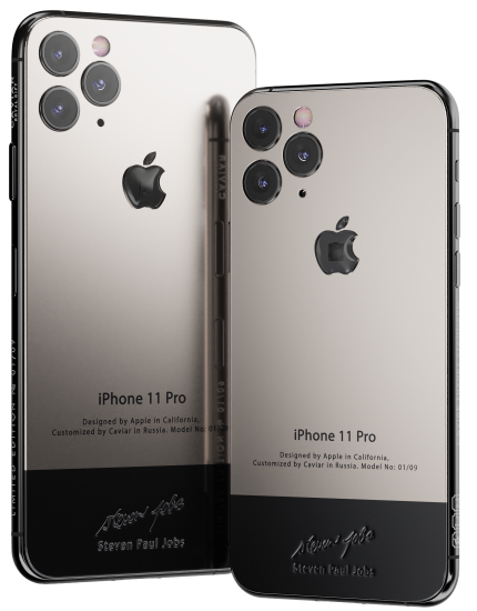 Caviar tung bản iPhone 11 đơn giản nhưng sang trọng, sử dụng hoàn toàn titanium và có đính vải áo len của Steve Jobs