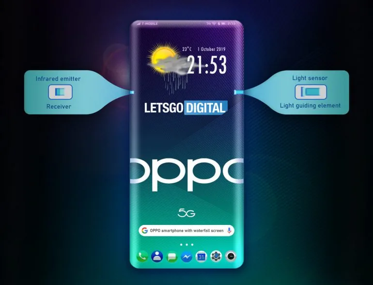 OPPO được cấp bằng sáng chế về một thiết kế màn hình smartphone lạ, viền cong "thác nước" cho cả bốn cạnh