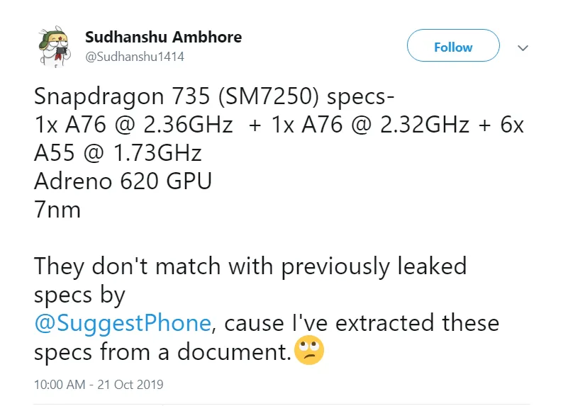 Thông số chip Qualcomm Snapdragon 735 bất ngờ lộ diện
