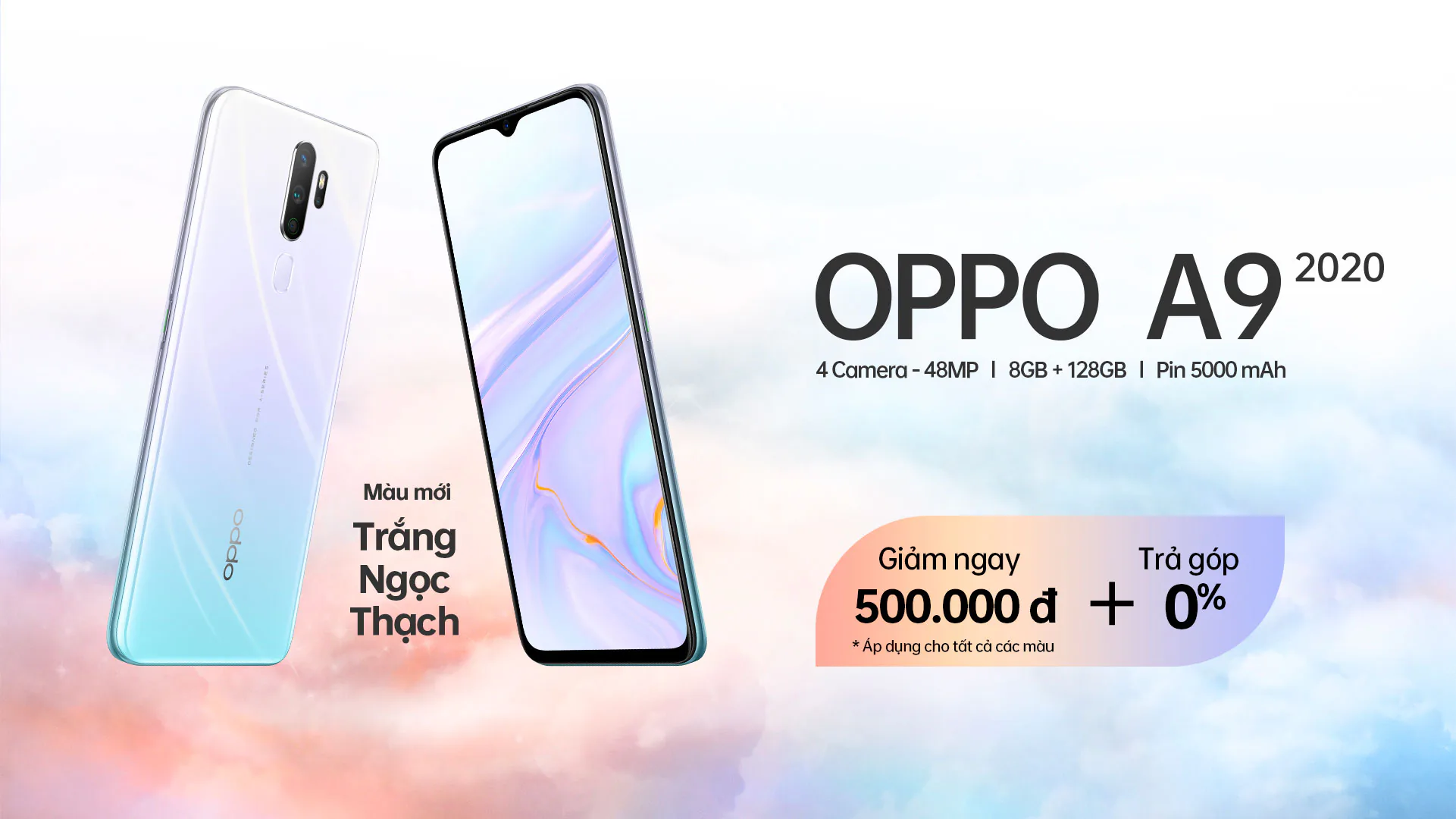 OPPO A9 2020 màu Trắng Ngọc Thạch chính thức ra mắt tại Việt Nam với nhiều ưu đãi hấp dẫn