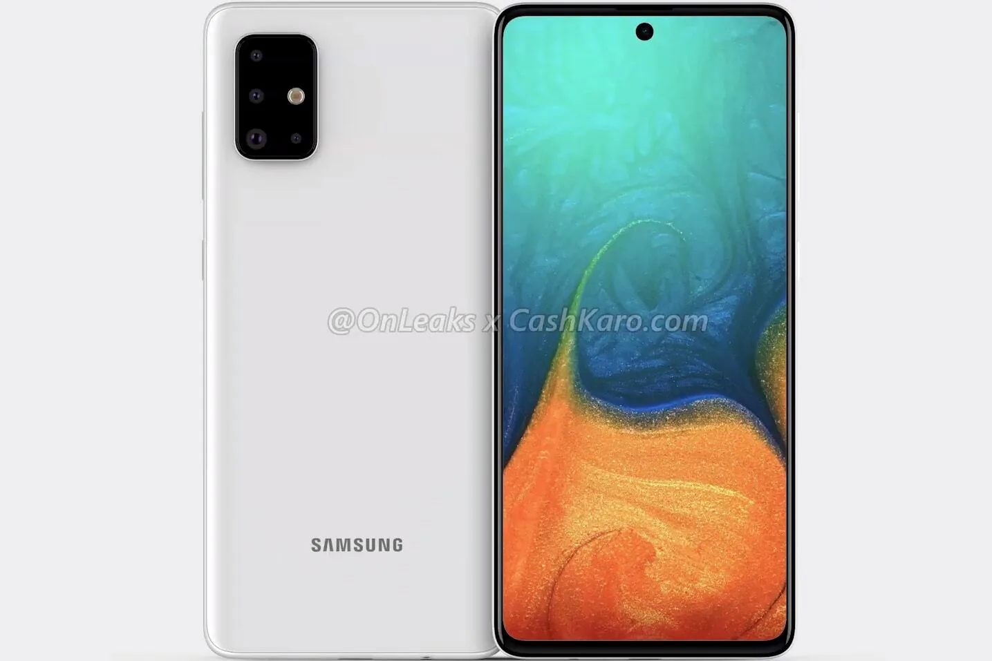 Lộ diện Galaxy A71 với cụm bốn camera sau, màn hình lớn, camera trước đục lỗ