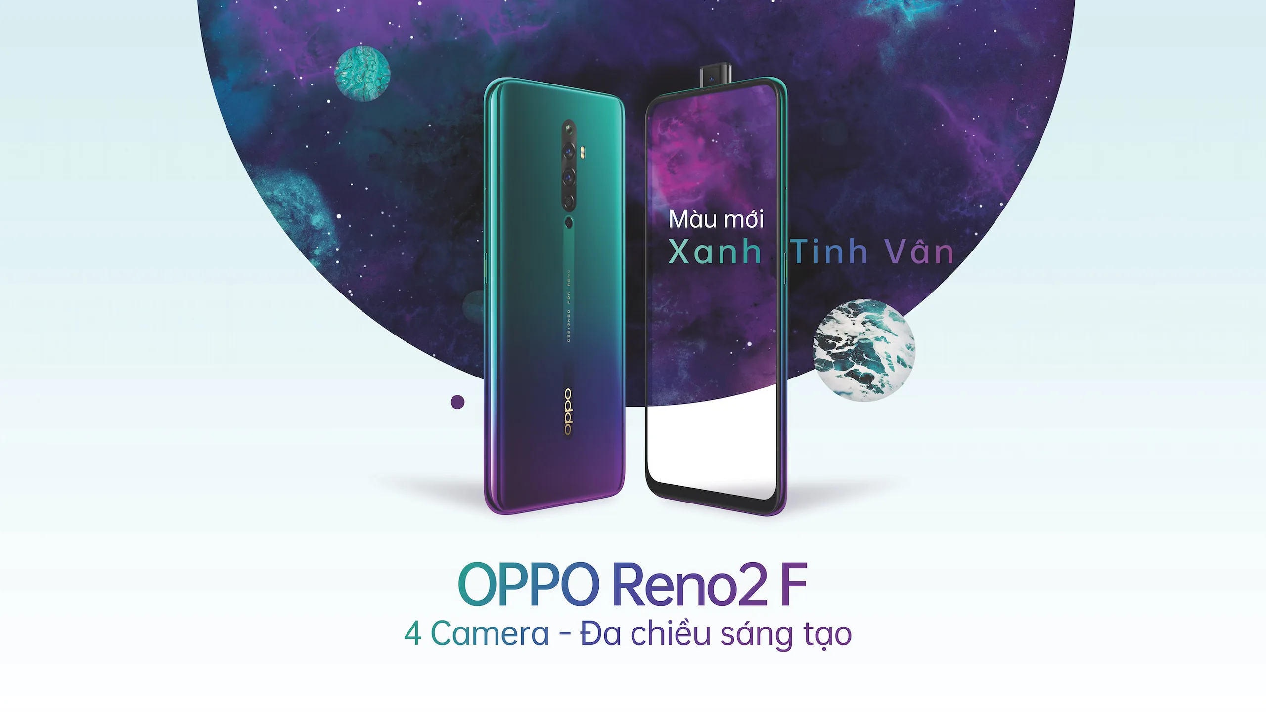 OPPO Reno2 F Xanh Tinh Vân ra mắt thị trường Việt, độc quyền trong 01 tháng tại Thế Giới Di Động
