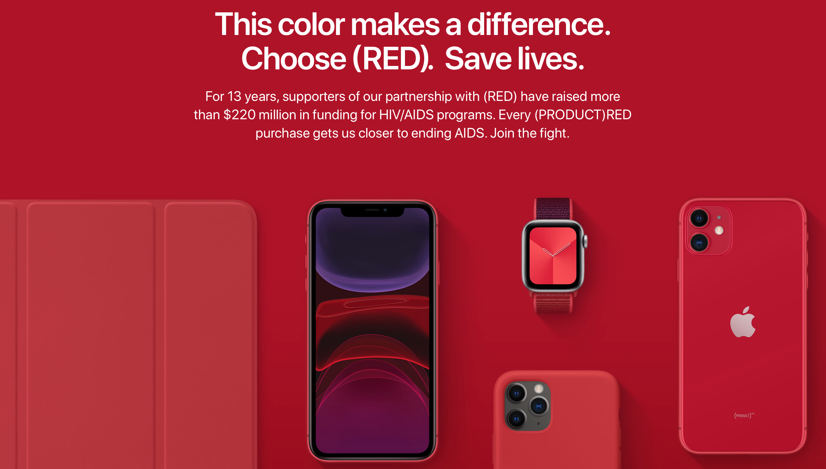 Apple quyên góp được 220 triệu USD thông qua Product(RED) để chống lại căn bệnh AIDS