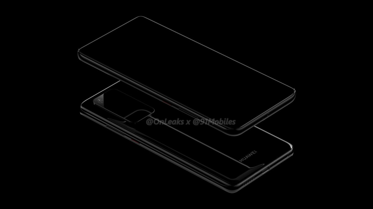 Rò rỉ ảnh render đen của Huawei P40 và P40 Pro với khung thân kì lạ