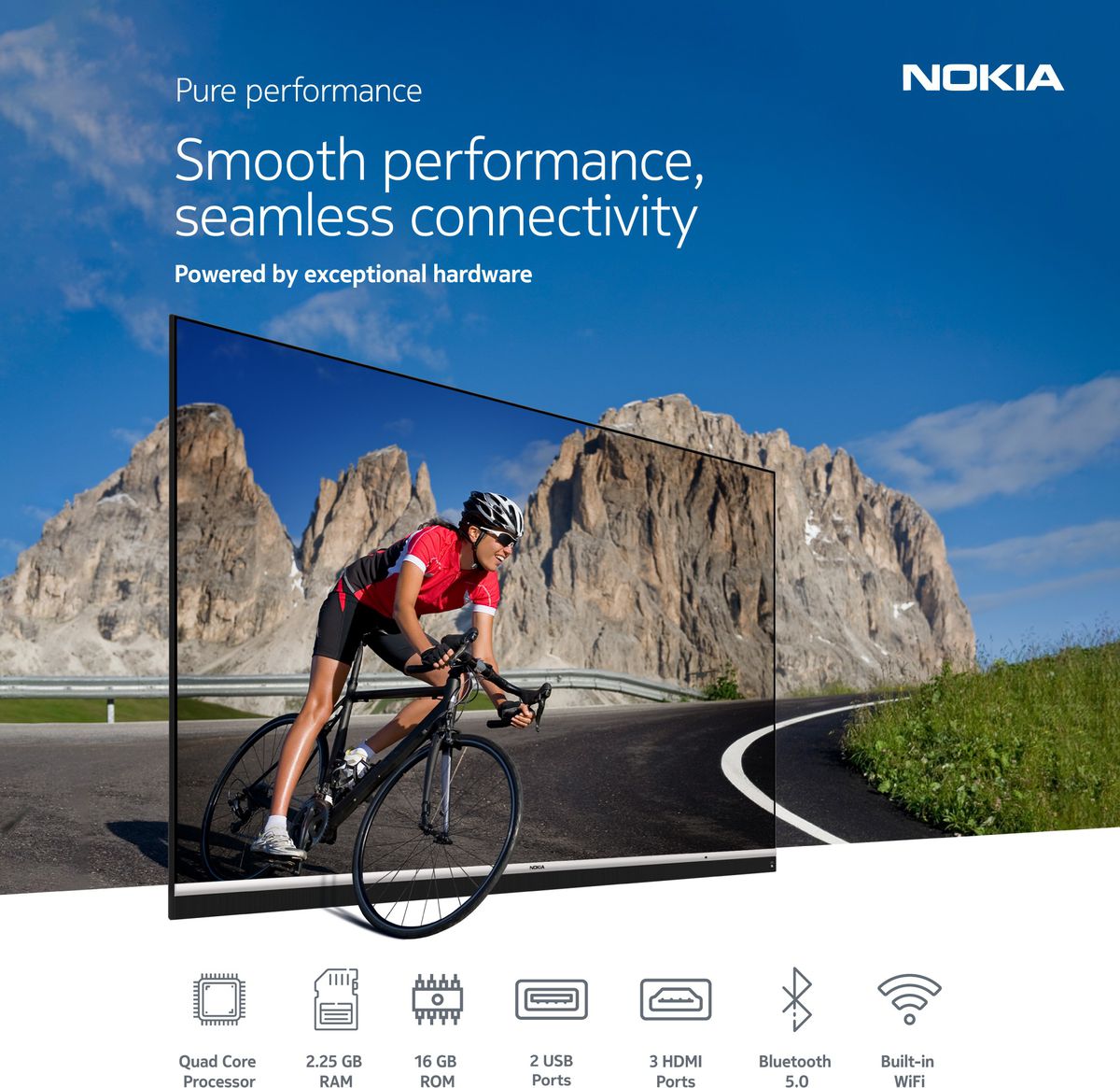 Nokia ra mắt smart TV đầu tiên, 55-inch 4K chạy Android và hệ thống loa từ JBL