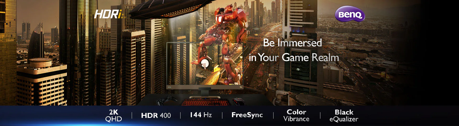 Màn hình Gaming BenQ EX2780Q 144Hz: Trải nghiệm chơi game mượt mà với công nghệ HDRi hàng đầu Thế giới