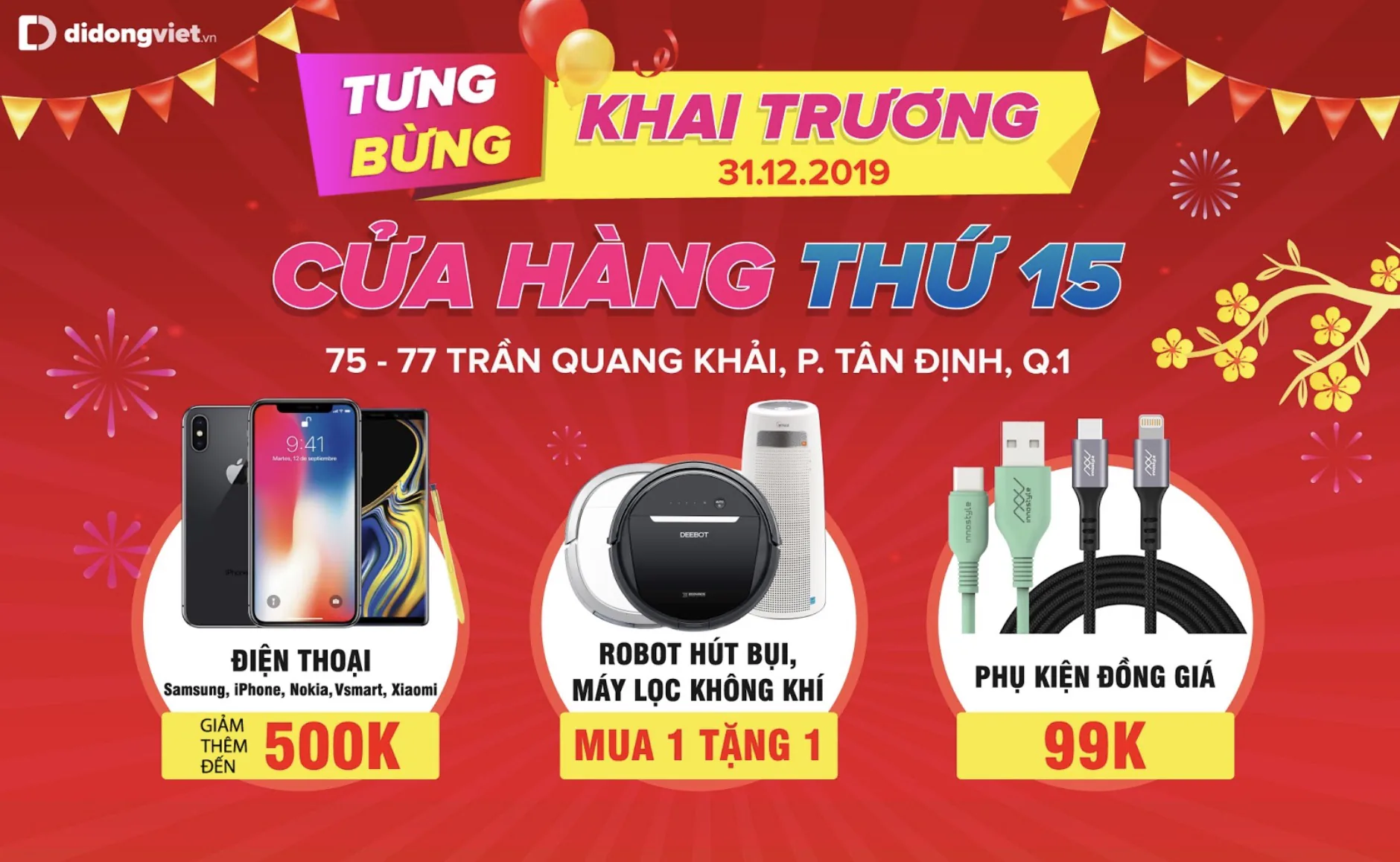 iPhone Xs Max và loạt smartphone giảm đến 500 ngàn, máy lọc không khí và robot hút bụi mua 1 tặng 1