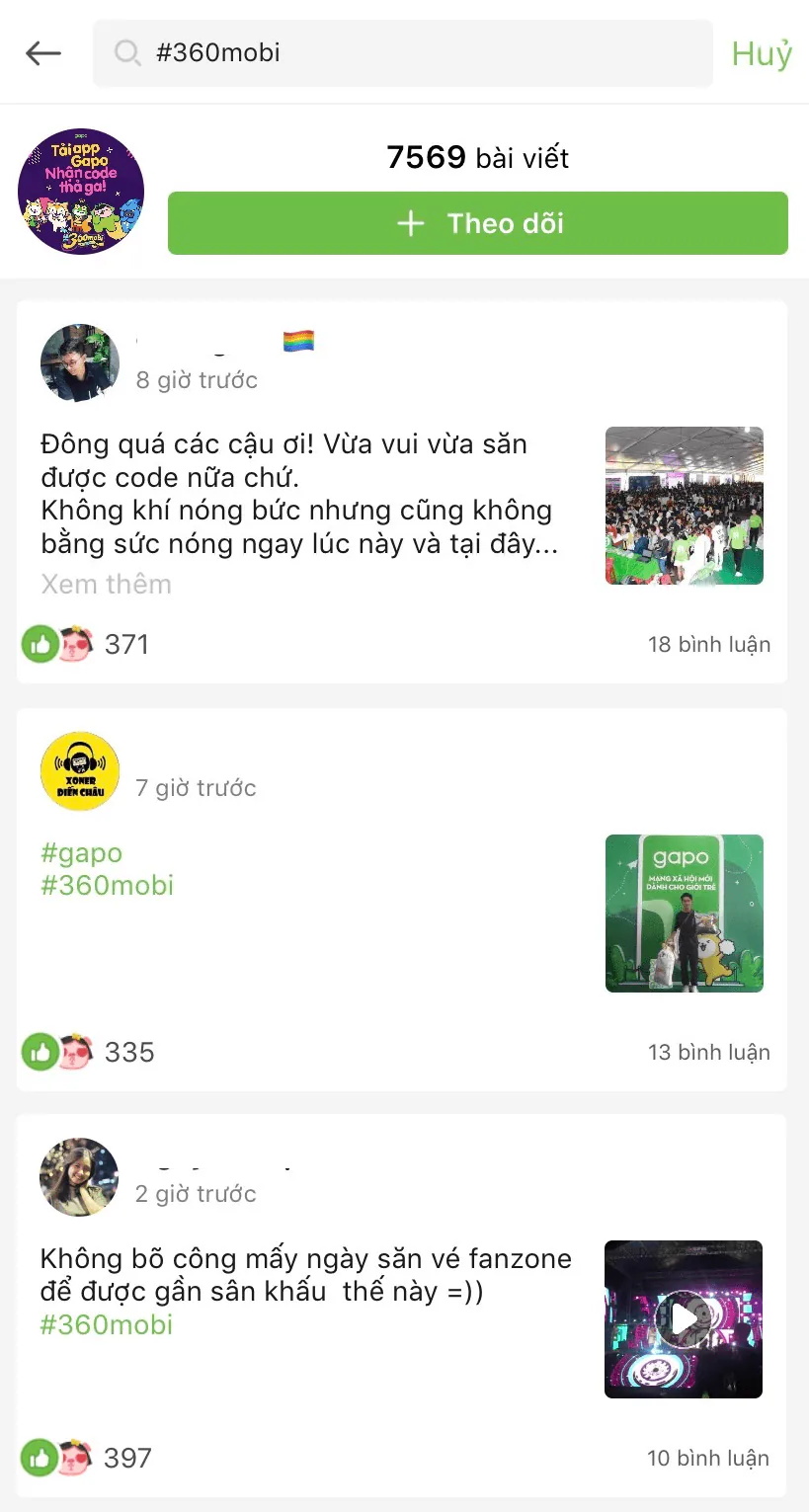 70,000 game thủ hào hứng kết bạn giao lưu bằng Gapo trong Đại hội 360mobi