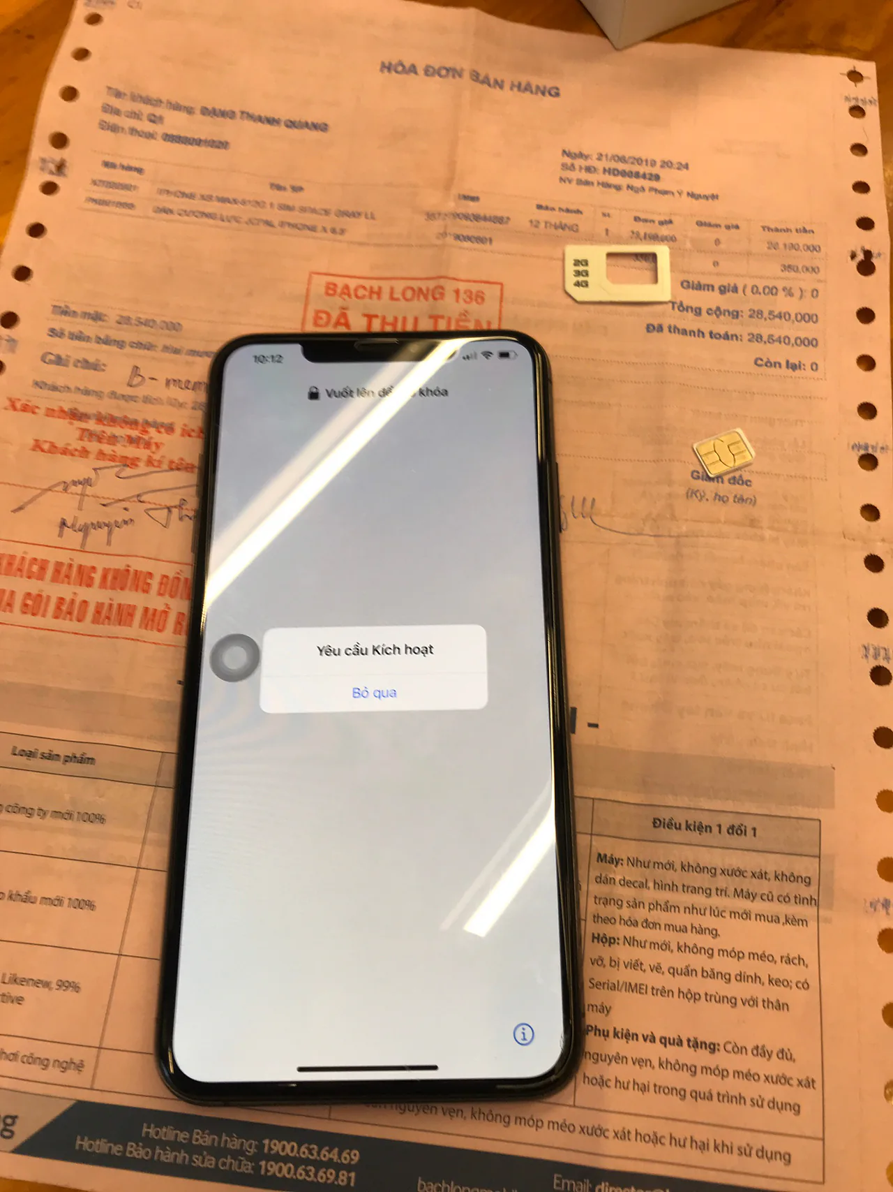 iPhone Xs Max Quốc tế lộ nguyên hình hàng "dỏm" tại Bạch Long Mobile