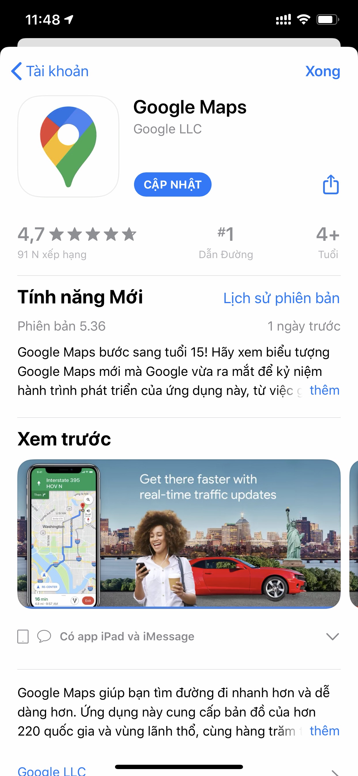 Google Maps kỷ niệm sinh nhật thứ 15 bằng giao diện mới