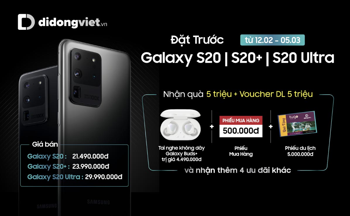 Đặt trước Galaxy S20 Series nhận bộ quà lên tới 5 triệu đồng, bạn sẽ chọn model nào?