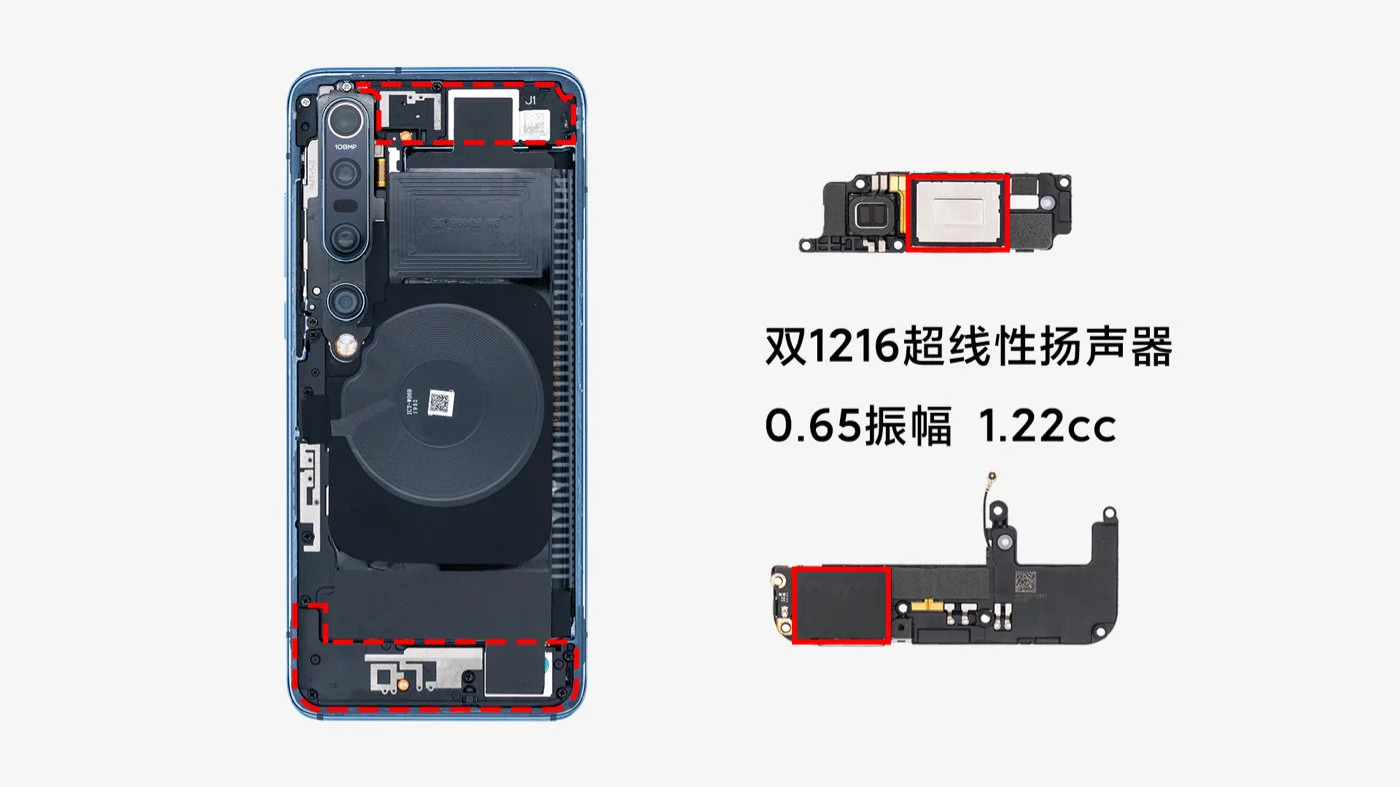 Xiaomi tung ảnh chính thức bên trong Mi 10 Pro và các linh kiện của máy