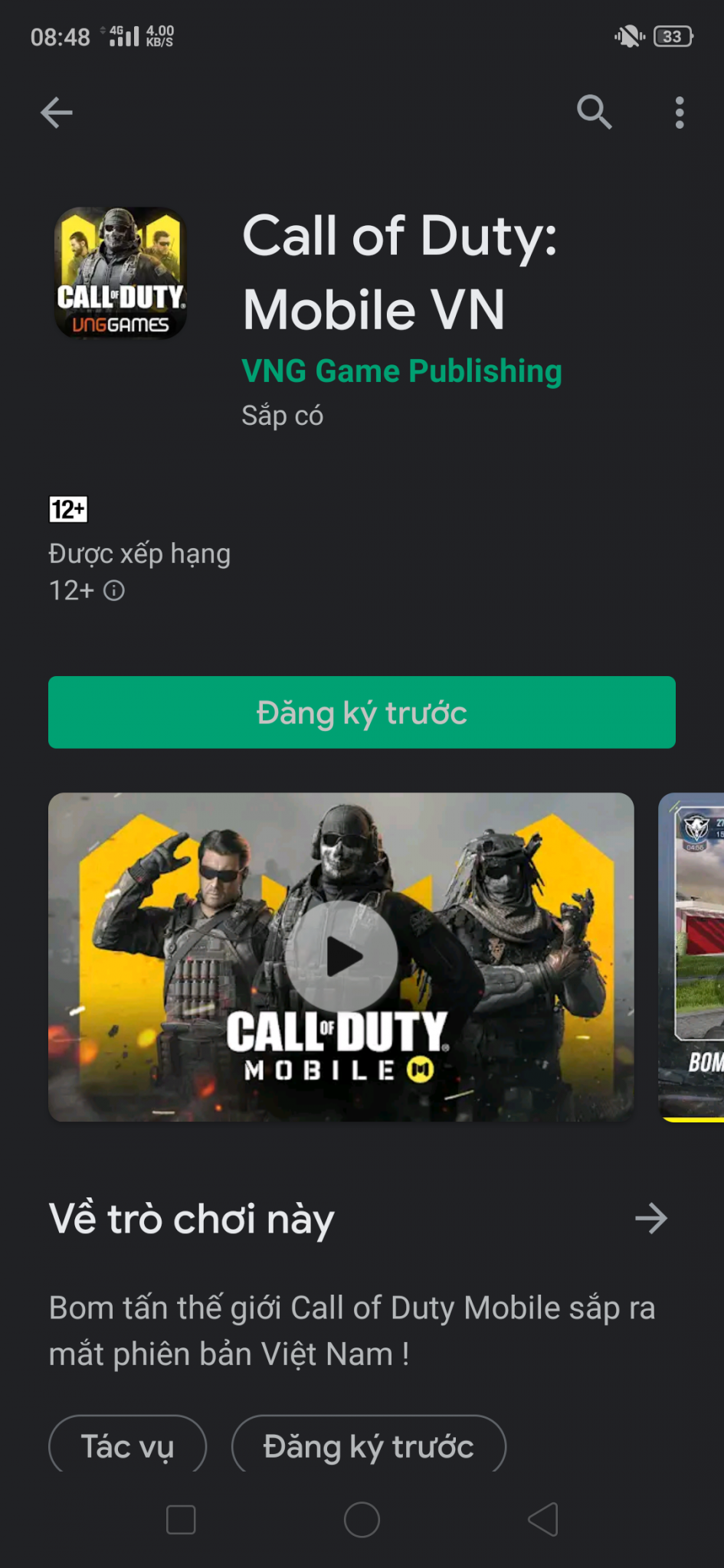 Call of Duty: Mobile đã bắt đầu cho đăng ký trước tại Việt Nam với các phần quà hấp dẫn