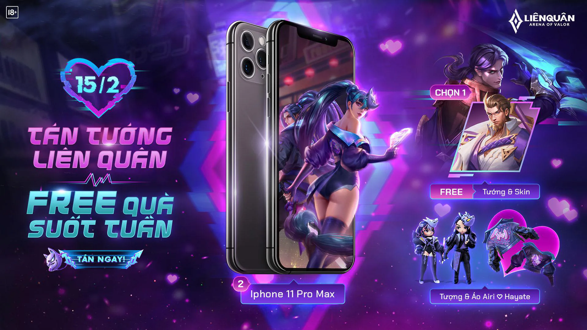 Liên Quân Mobile tung sự kiện ngay dịp lễ Valentine với các phần quà cực khủng