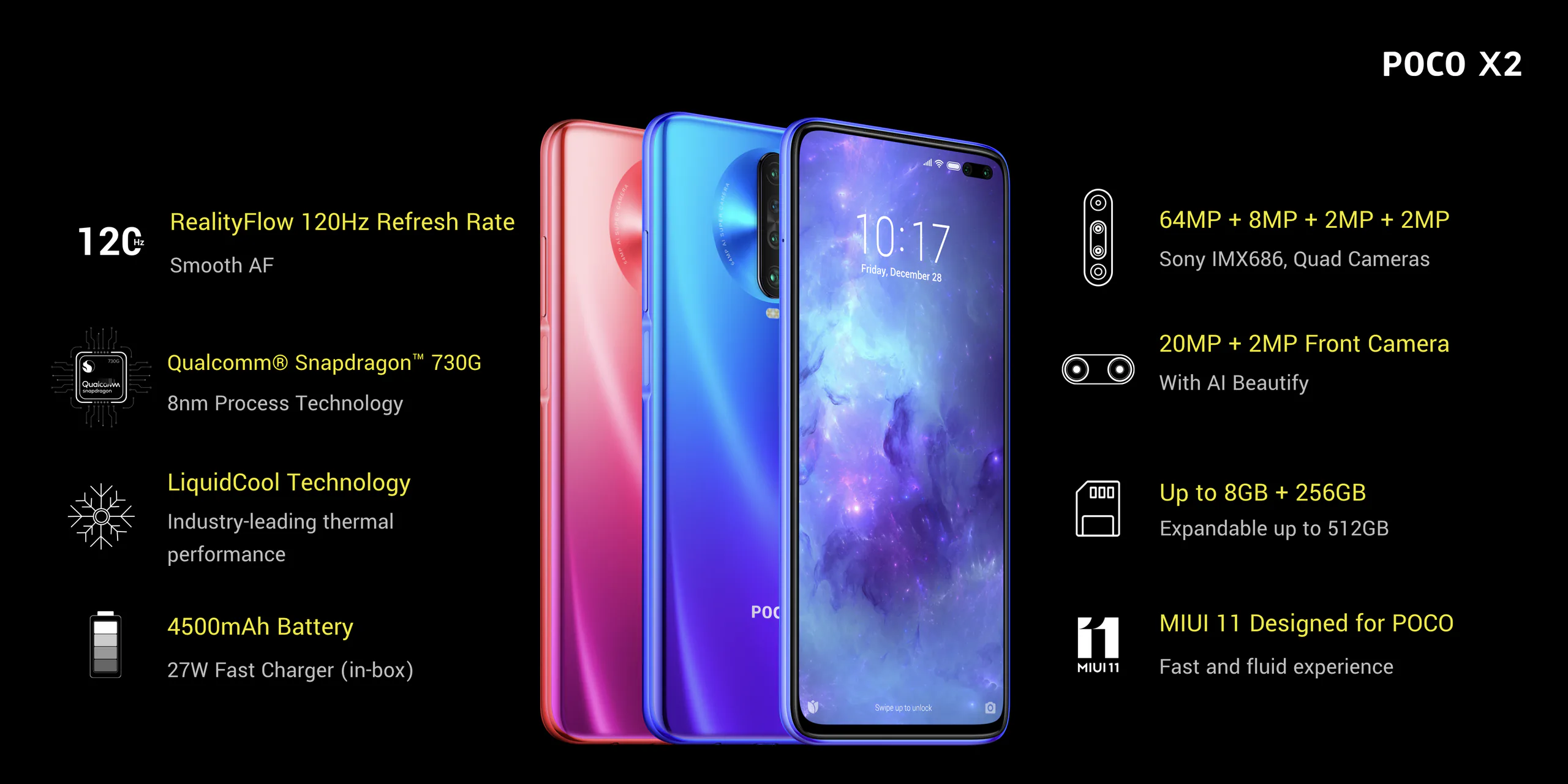Poco ra mắt Poco X2 với Snapdragon 730G, màn hình 120Hz, giá chỉ 225 USD