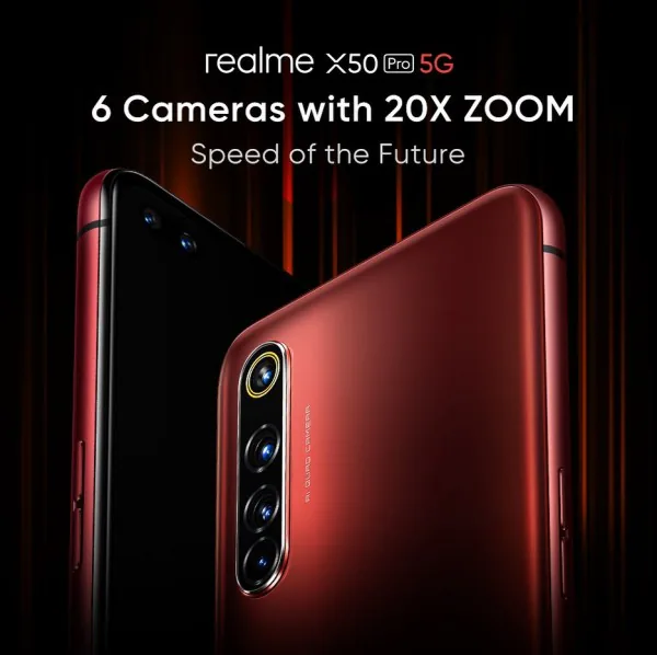 Realme xác nhận smartphone X50 Pro 5G sẽ có 4 camera sau kèm zoom 20X