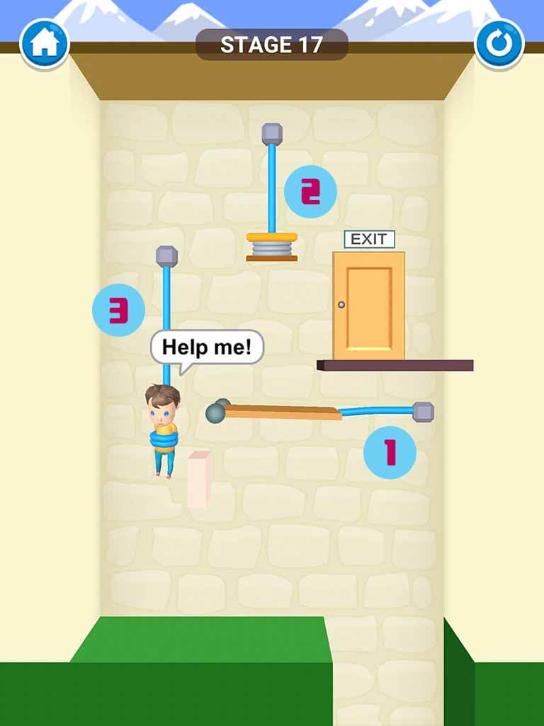 Đáp án game Rescue Cut - Rope Puzzle: Cắt làm sao để giải cứu nhân vật