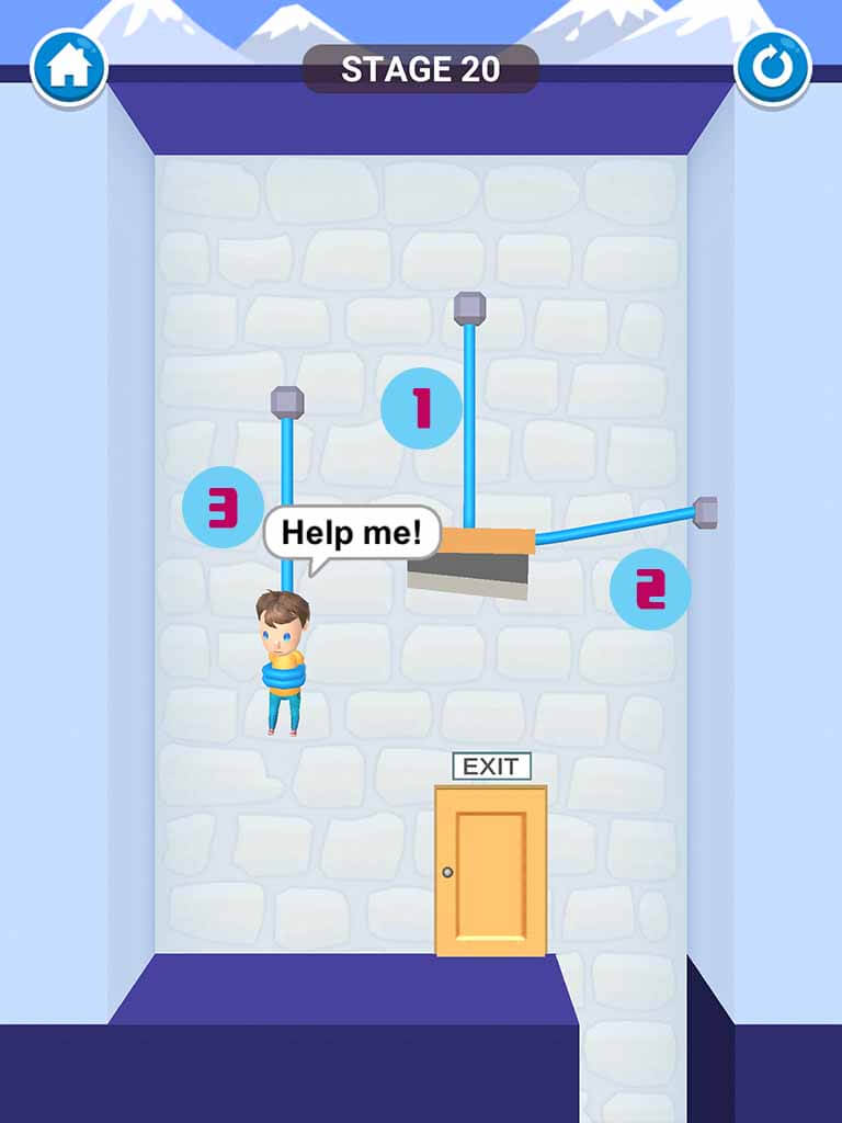 Đáp án game Rescue Cut - Rope Puzzle: Cắt làm sao để giải cứu nhân vật