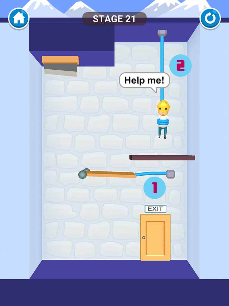 Đáp án game Rescue Cut - Rope Puzzle: Cắt làm sao để giải cứu nhân vật