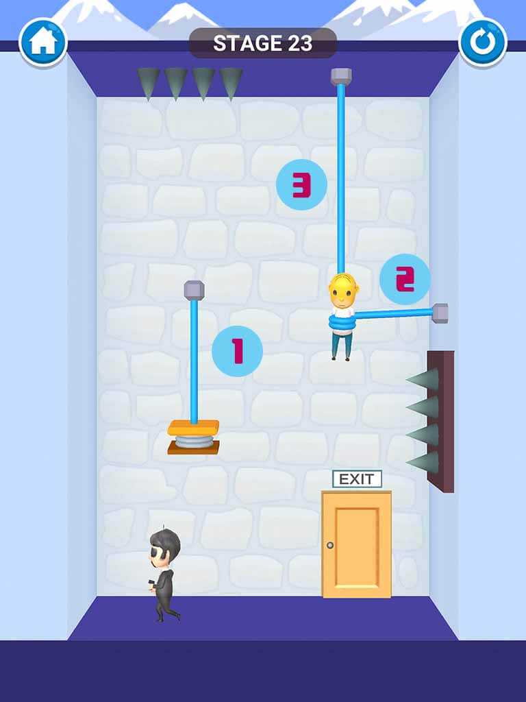 Đáp án game Rescue Cut - Rope Puzzle: Cắt làm sao để giải cứu nhân vật