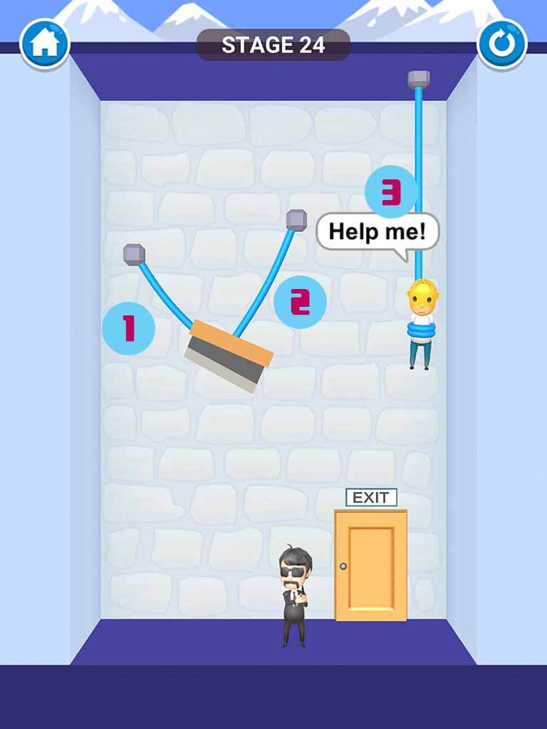 Đáp án game Rescue Cut - Rope Puzzle: Cắt làm sao để giải cứu nhân vật