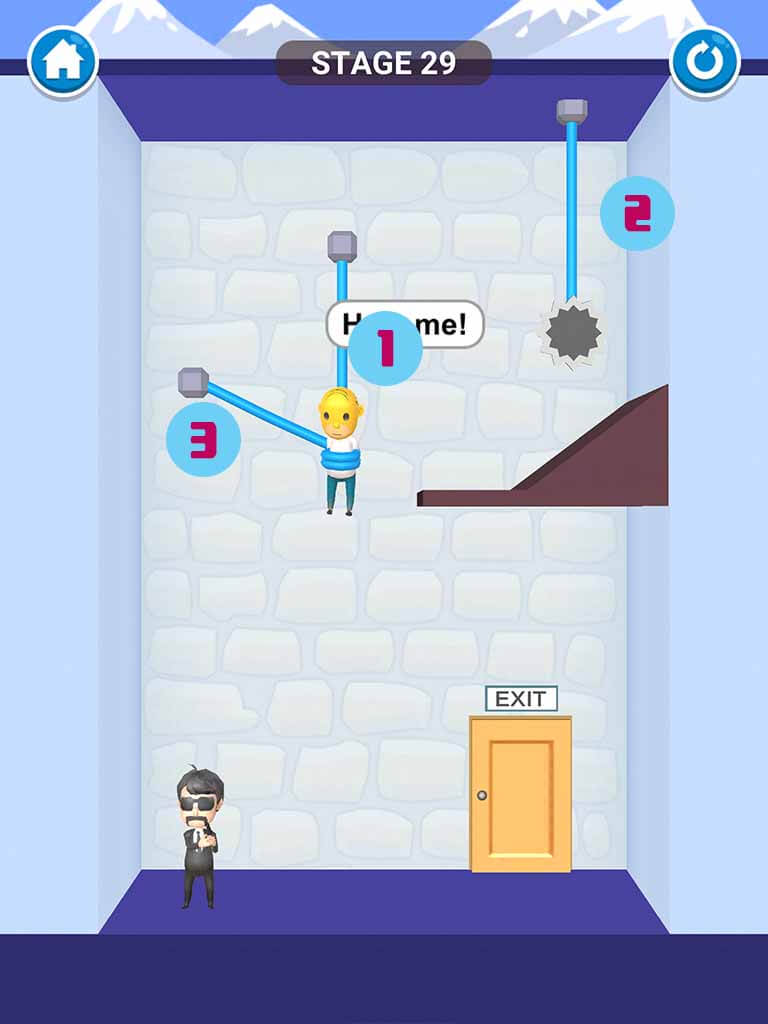 Đáp án game Rescue Cut - Rope Puzzle: Cắt làm sao để giải cứu nhân vật