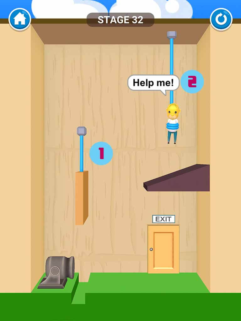 Đáp án game Rescue Cut - Rope Puzzle: Cắt làm sao để giải cứu nhân vật