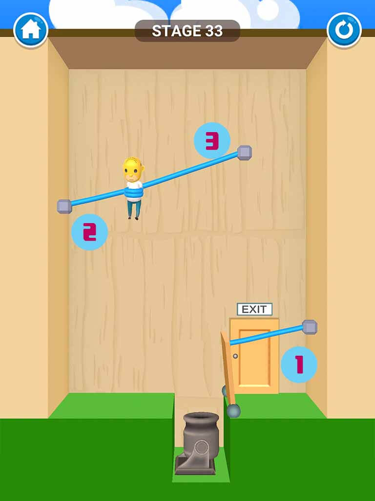 Đáp án game Rescue Cut - Rope Puzzle: Cắt làm sao để giải cứu nhân vật