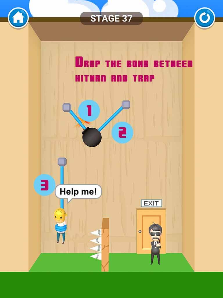 Đáp án game Rescue Cut - Rope Puzzle: Cắt làm sao để giải cứu nhân vật