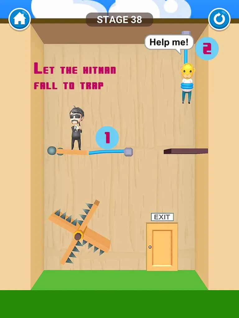 Đáp án game Rescue Cut - Rope Puzzle: Cắt làm sao để giải cứu nhân vật