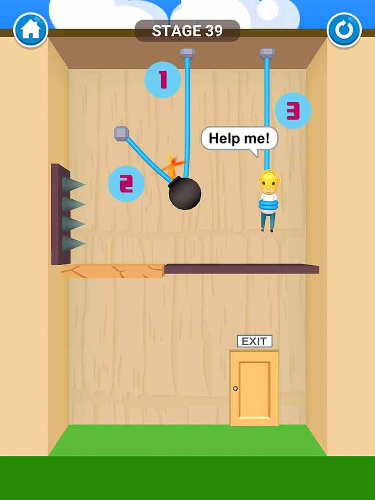 Đáp án game Rescue Cut - Rope Puzzle: Cắt làm sao để giải cứu nhân vật