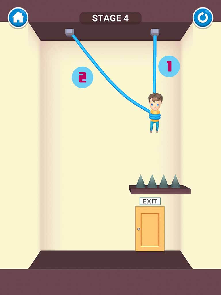 Đáp án game Rescue Cut - Rope Puzzle: Cắt làm sao để giải cứu nhân vật