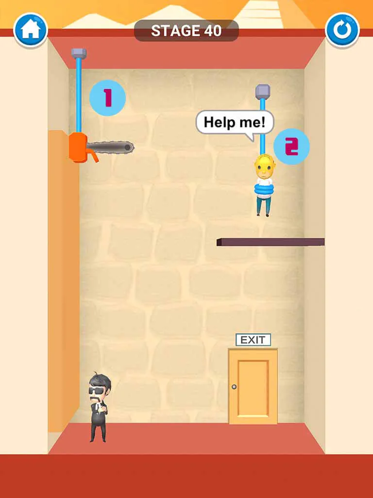 Đáp án game Rescue Cut - Rope Puzzle: Cắt làm sao để giải cứu nhân vật