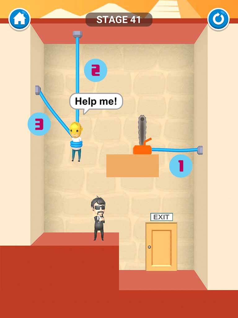 Đáp án game Rescue Cut - Rope Puzzle: Cắt làm sao để giải cứu nhân vật