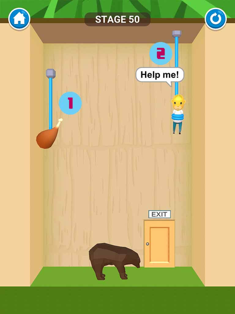 Đáp án game Rescue Cut - Rope Puzzle: Cắt làm sao để giải cứu nhân vật