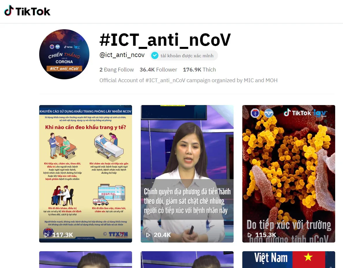 TikTok hợp tác với Bộ Y tế, Bộ Thông tin Truyền thông mở kênh chính thống cập nhật thông tin dịch COVID-19 qua video ngắn