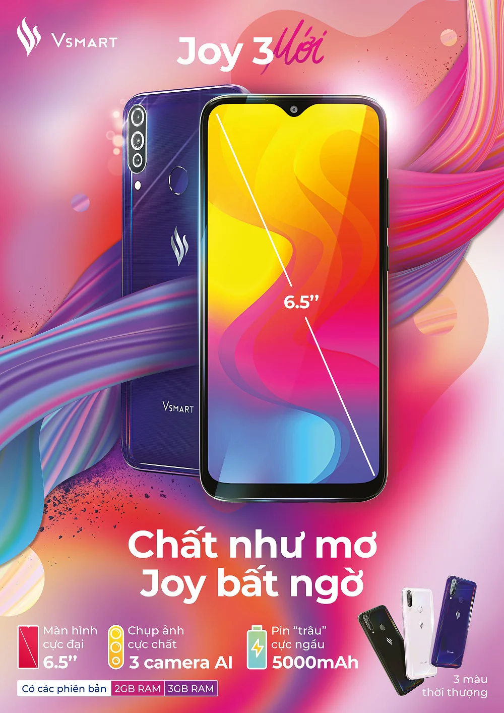 Vingroup ra mắt Vsmart Joy 3: Smartphone với các thông số “cực chất” tầm giá 2 triệu