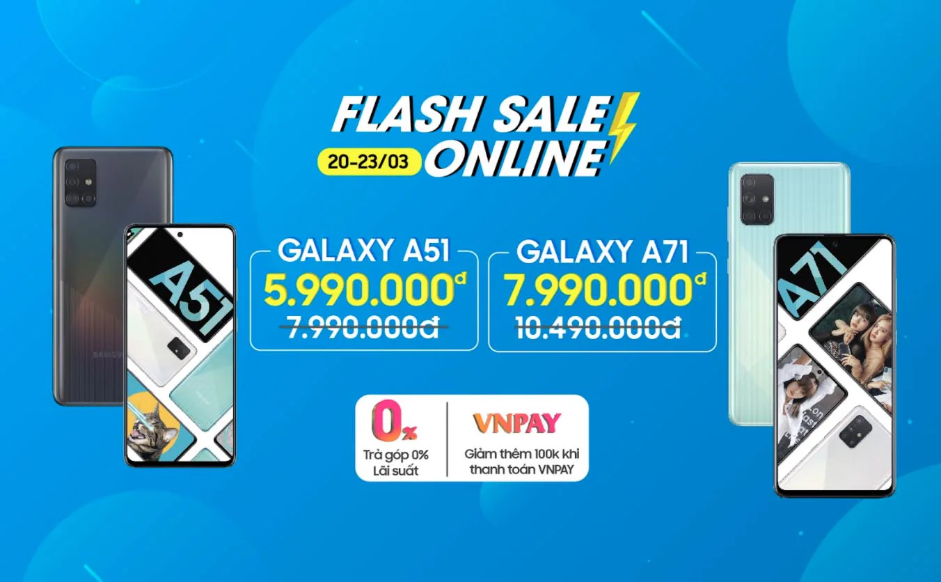 Galaxy A51 và Galaxy A71 giảm đến 2.5 triệu chỉ trong 4 ngày, giá thấp nhất từ trước đến nay