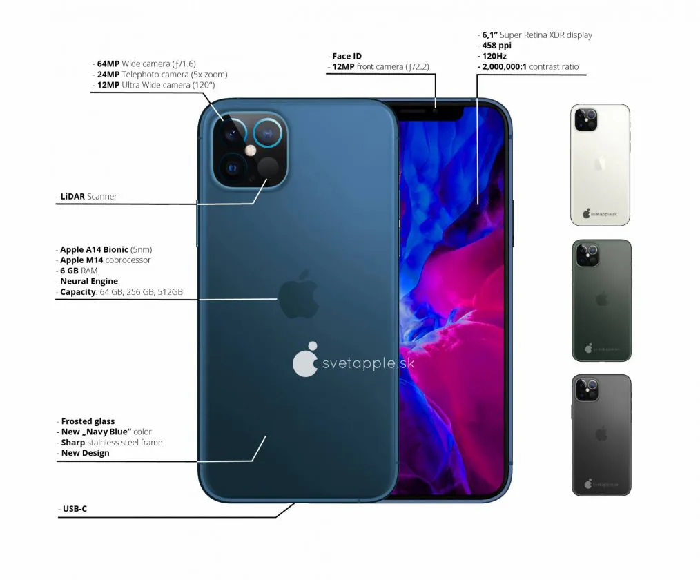 Concept iPhone 12 mới xuất hiện với cụm camera vuông và cảm biến LiDAR