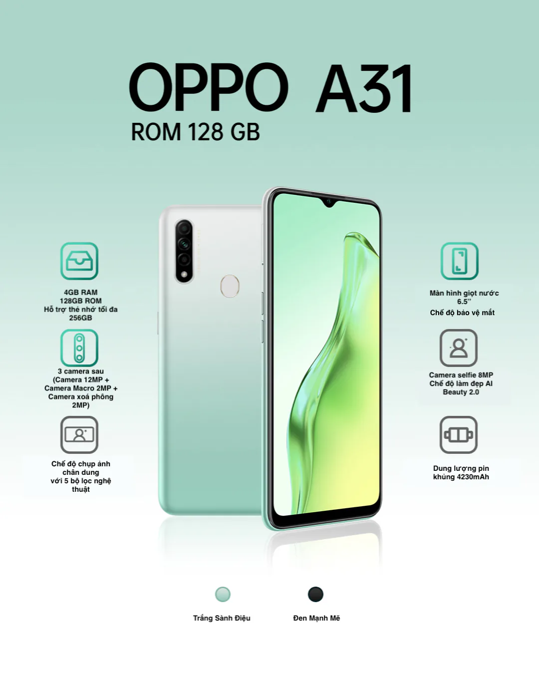 OPPO A31 chính thức lên kệ tại Việt Nam: Bộ nhớ trong 128GB, giá 4,490,000 VND