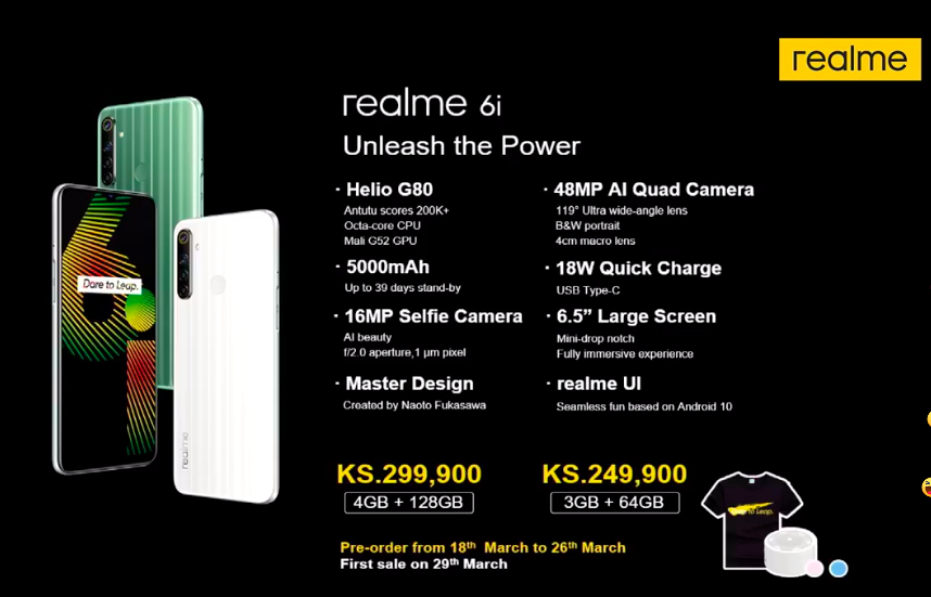 Realme 6i ra mắt với Helio G80, bốn camera sau 48MP và viên pin 5,000 mAh