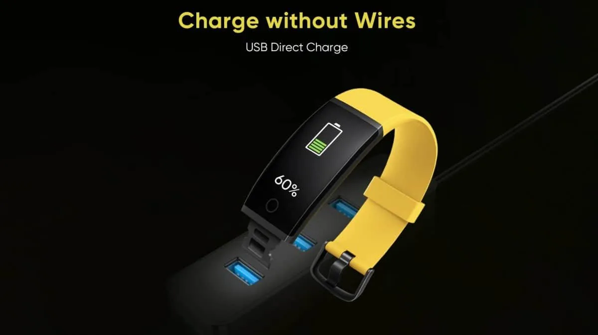 Vòng đeo tay thông minh Realme Band sẽ có IP68, theo dõi nhịp tim và kết nối USB-A