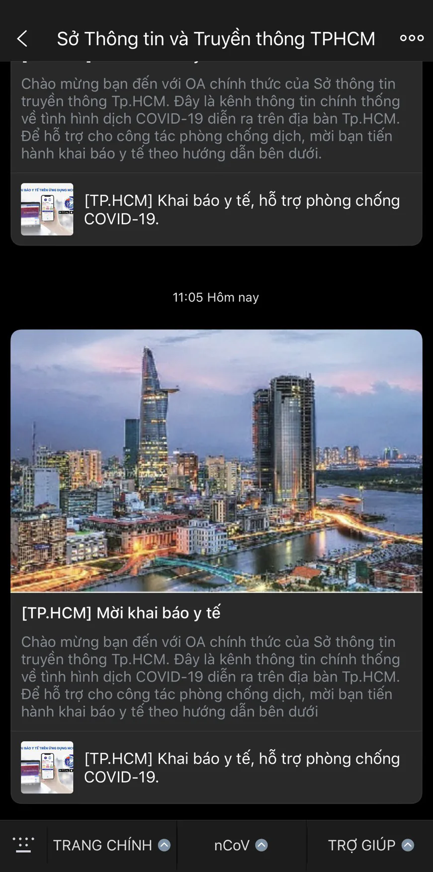 Người dân TP. HCM có thể theo dõi thông tin chính thống về COVID-19 trên Zalo của Sở Thông tin và Truyền thông