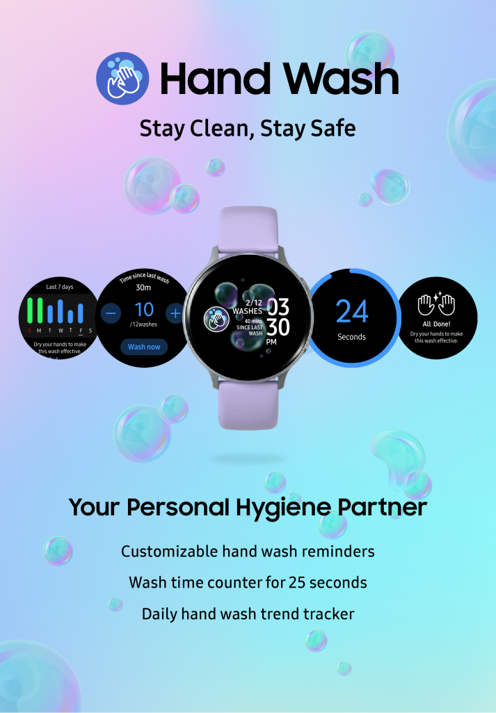 Samsung ra mắt ứng dụng 'Hand Wash' nhắc nhở người dùng rửa tay để bảo vệ sức khoẻ trong mùa dịch Covid-19