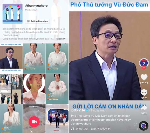 TikTok phát động Chiến dịch #ThankYouHero gửi lời tri ân đến đội ngũ y, bác sĩ và cán bộ y tế đang chiến đấu chống COVID-19 tại Việt Nam